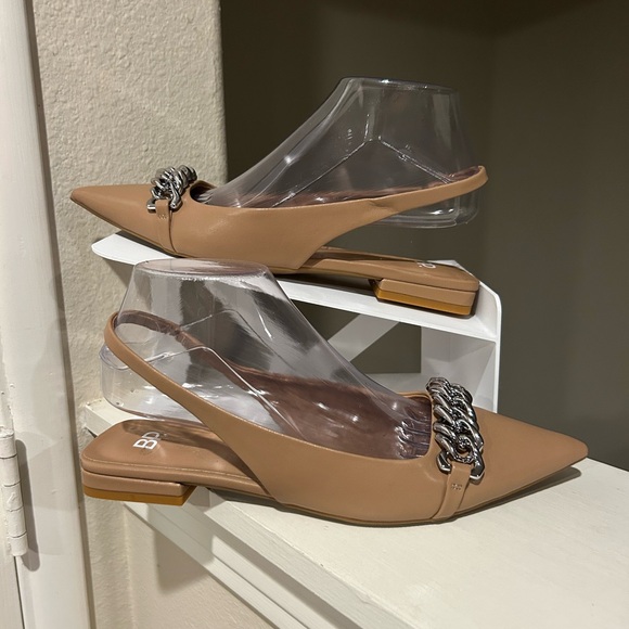bp Shoes - BP. Camille Pointed Toe Slingback Flat, Tan Mocha, Sandal Women’s 8